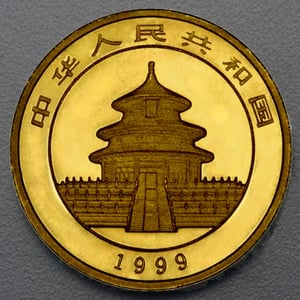 Goldmünze 1oz "Panda" 1999 (China) - Miniaturansicht 2
