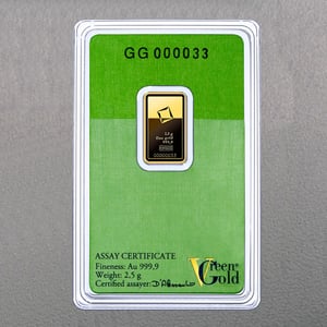 Goldbarren 2,5g "Green Gold" VALCAMBI (999,9 Au) - Hauptansicht