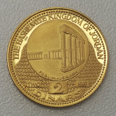 Goldmünze 2 Dinar "Forum in Jerash" 1969 (Jordanien) - Hauptansicht