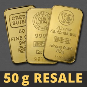Goldbarren 50g "Resale" (div. Hersteller) - Hauptansicht