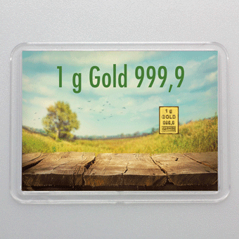 Goldbarren 1g "Osterhasen auf Wiese" (Flip) - Hauptansicht