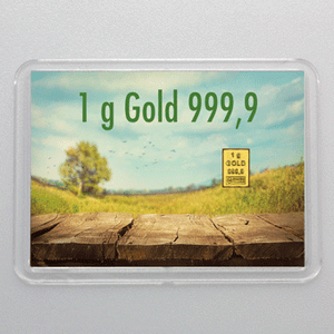 Goldbarren 1g "Osterhasen auf Wiese" (Flip) - Hauptansicht