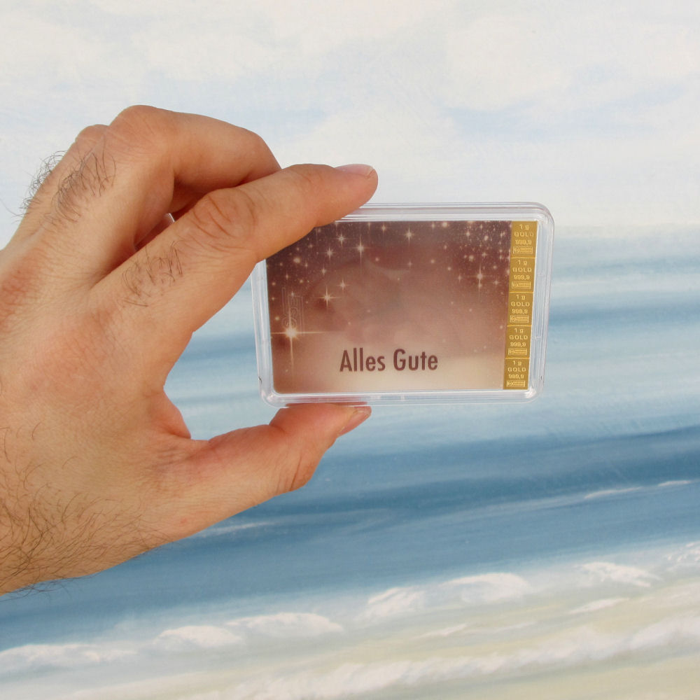 Goldbarren 5g "Alles Gute/Geburt" (Flip) - Detailansicht 2