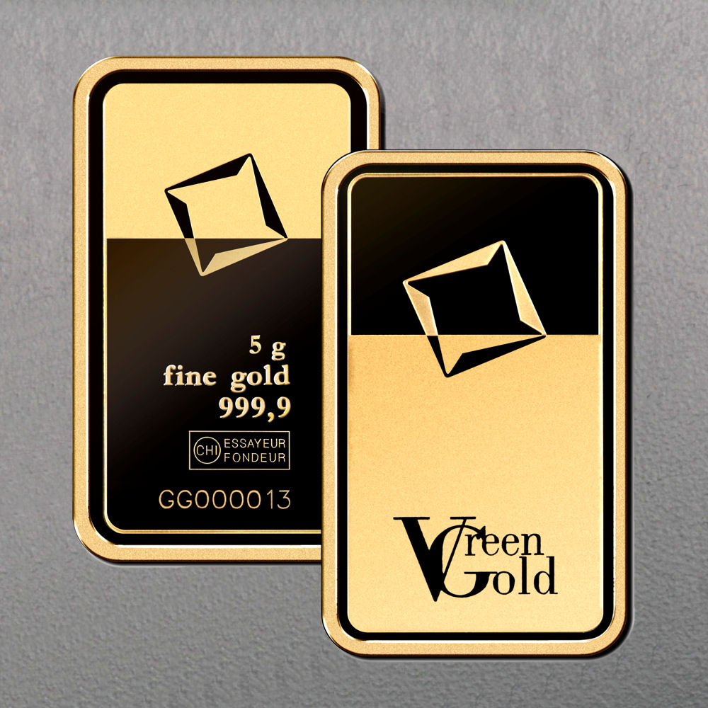 Goldbarren 5g "Green Gold" VALCAMBI (999,9 Au) - Detailansicht 2