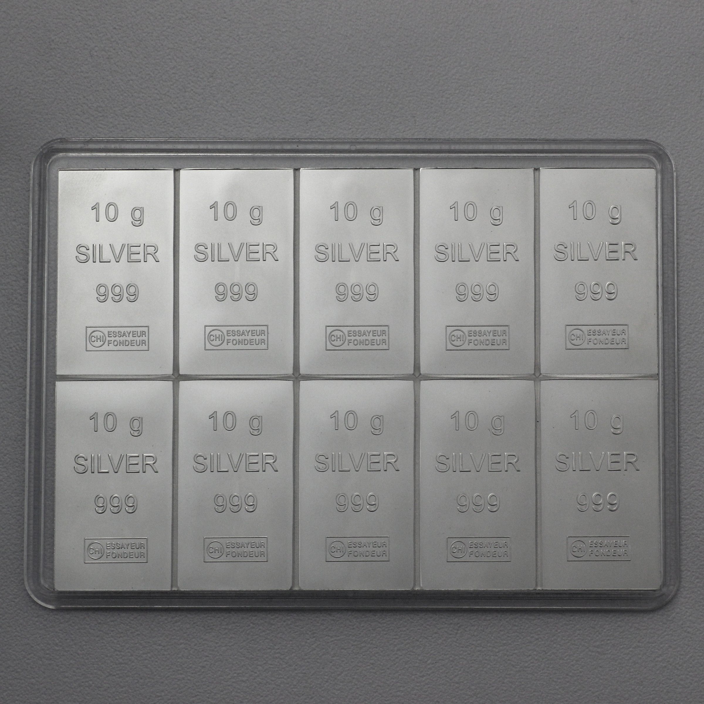 Silbertafel (10x 10g Feinsilber) "CombiBar" - Hauptansicht