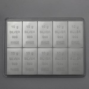 Silbertafel (10x 10g Feinsilber) "CombiBar" - Hauptansicht