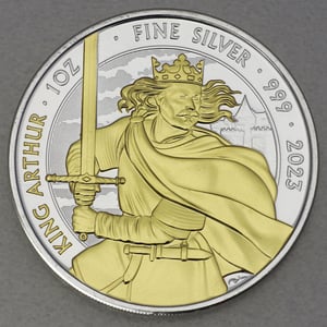 Silbermünze 1oz "King Arthur" 2023 (vergoldet) Myths and Legends (Großbritannien) - Hauptansicht