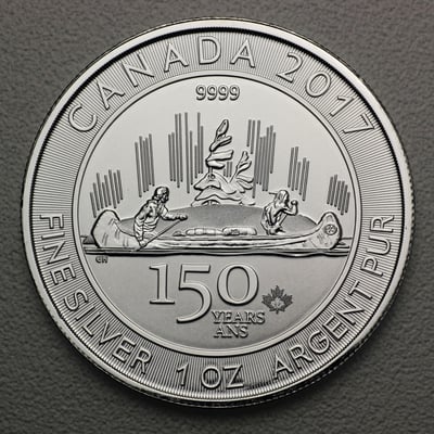 Silbermünze 1oz "Voyageur" 2017 150-jähriges Bestehen von Kanada (Kanada) - Hauptansicht