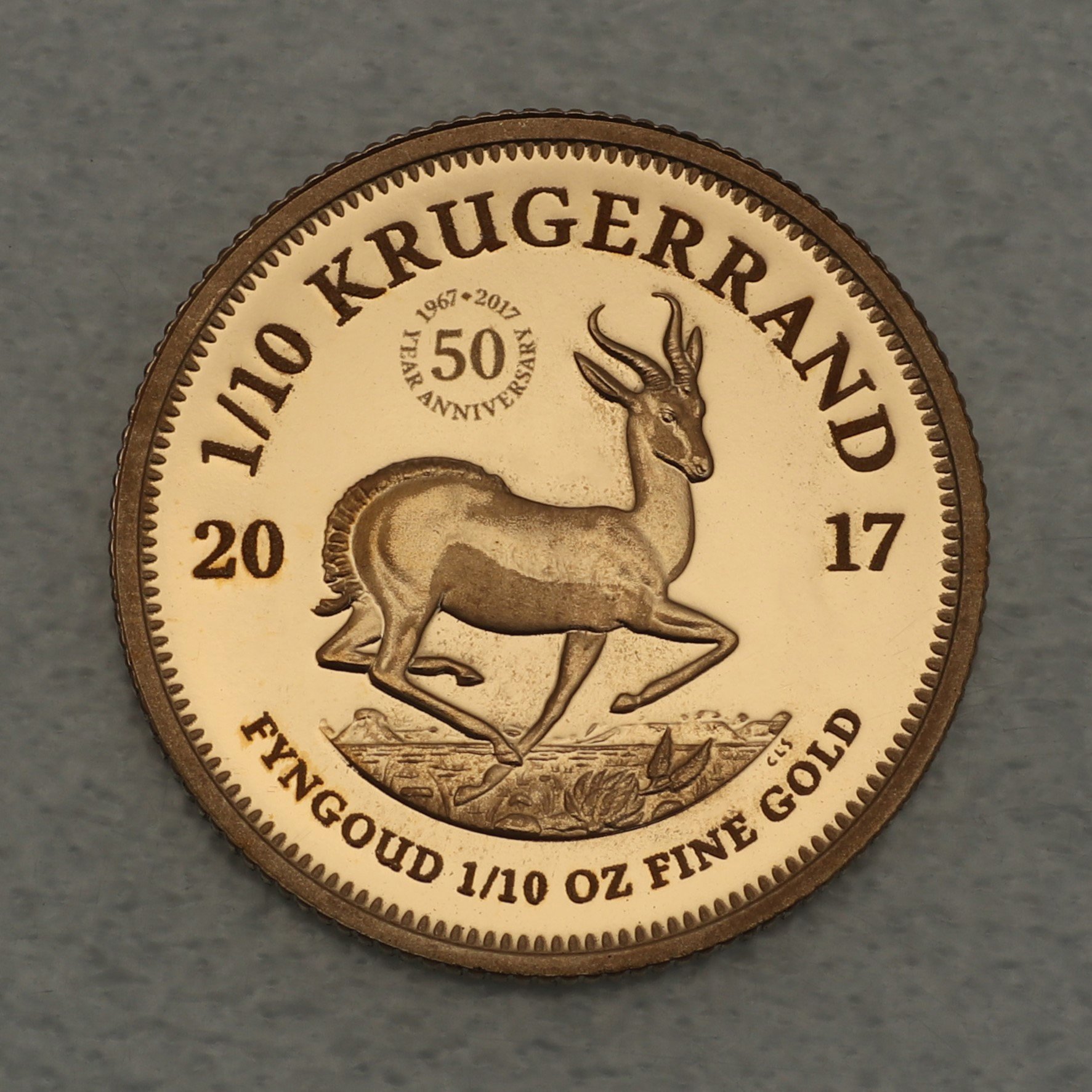 Goldmünze 1/10oz "Krügerrand" 2017 50. Jubiläum (Südafrika) - Hauptansicht