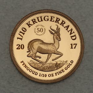 Goldmünze 1/10oz "Krügerrand" 2017 50. Jubiläum (Südafrika) - Hauptansicht