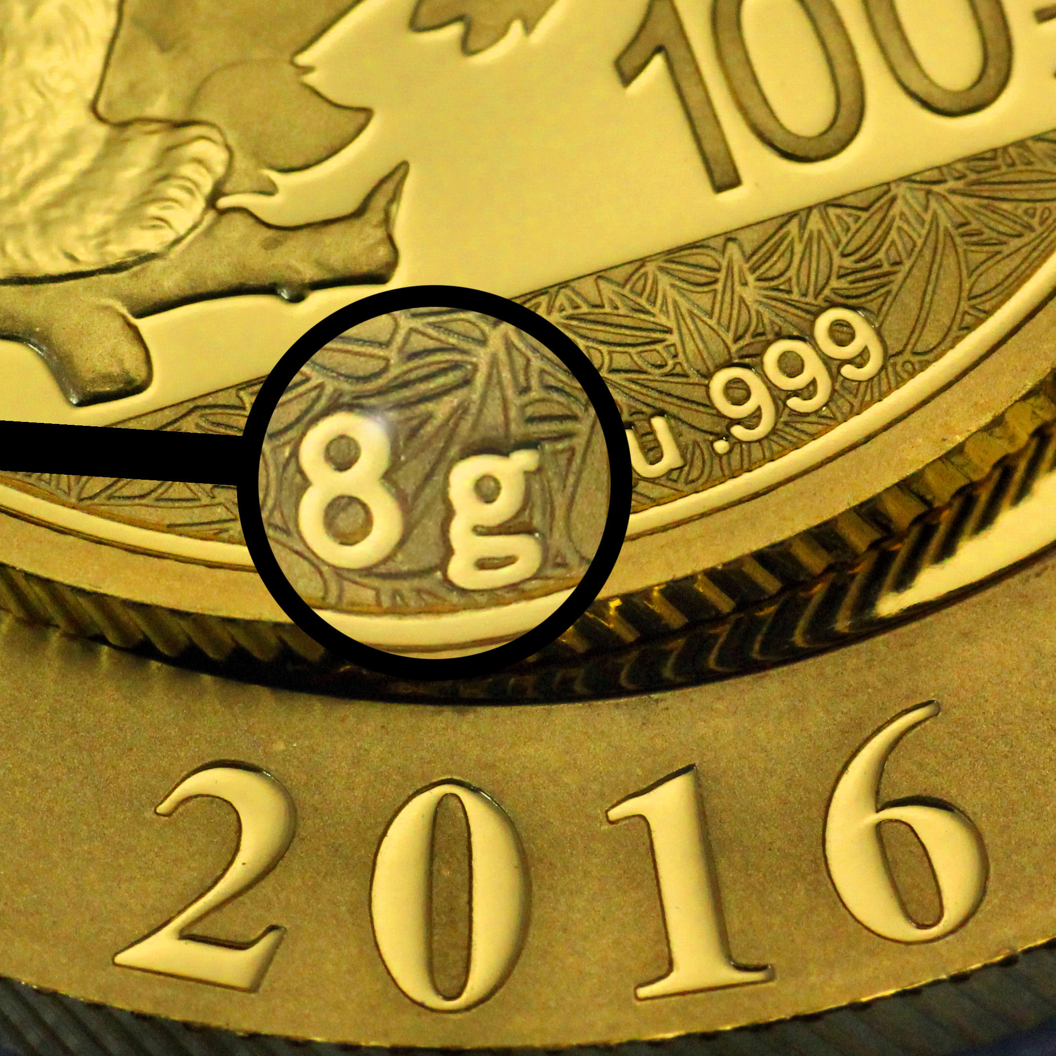 Goldmünze 8g "Panda" 2016 (China) - Detailansicht 3