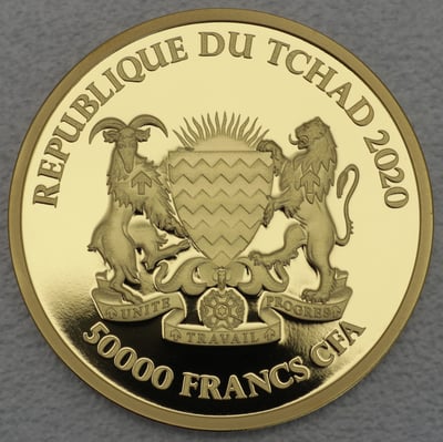 Goldmünze 1oz "Mandala Hippo" 2020 (Tschad) - Miniaturansicht 2