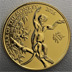 Goldmünze 1oz "Affe" 2016 Lunar – Year of the Monkey (Großbritannien) - Hauptansicht