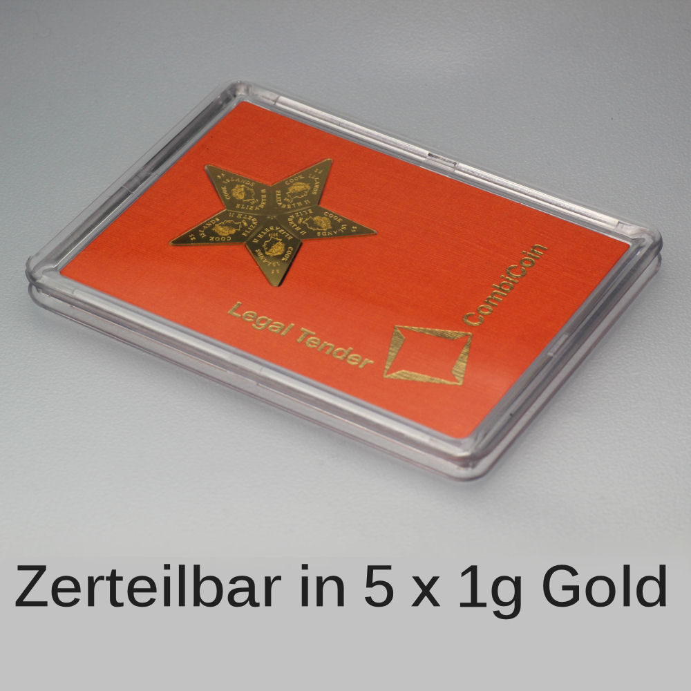 Goldmünze 5 x 1g "CombiStar" (Cook Islands) - Detailansicht 3