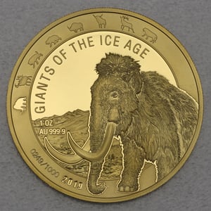 Goldmünze 1oz "Wollmammut" 2019 Giants of Ice Age (Ghana) - Hauptansicht