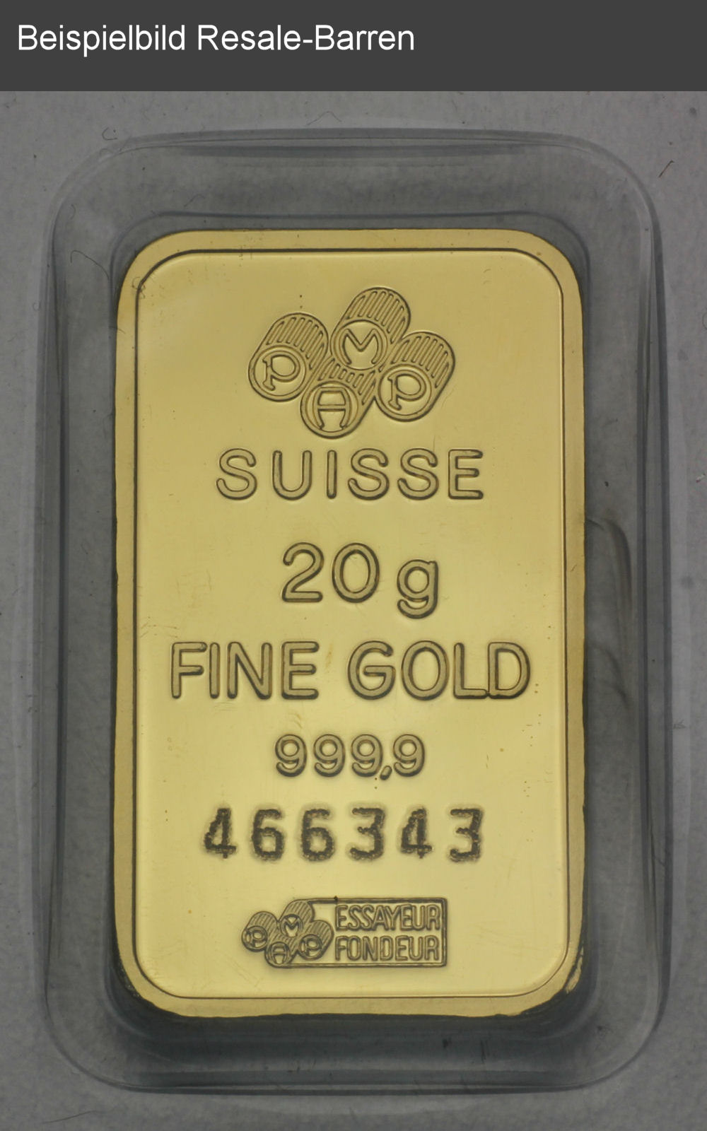 Goldbarren 20g "Resale" (div. Hersteller) - Detailansicht 3
