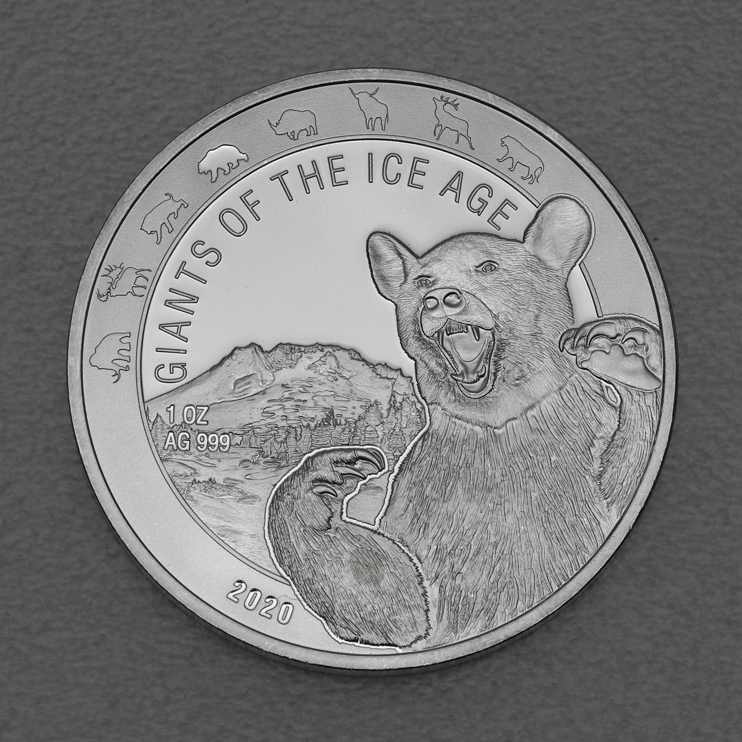 Silbermünze 1oz "Höhlenbär" 2020 Giants of Ice Age (Ghana) - Hauptansicht