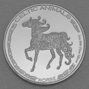 Silbermünze 1oz "Horse" 2020 Celtic Animals (Tschad) - Miniaturansicht 1