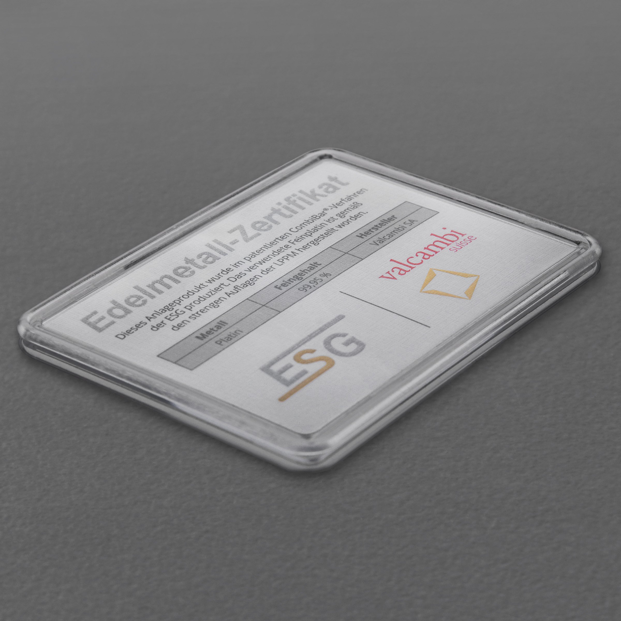 Platintafel 15 x 1g "Pt International" (Motivbox) - Detailansicht 3