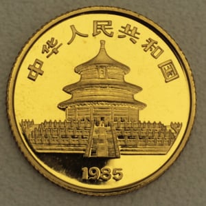Goldmünze 1/10oz "Panda" 1985 (China) - Miniaturansicht 2