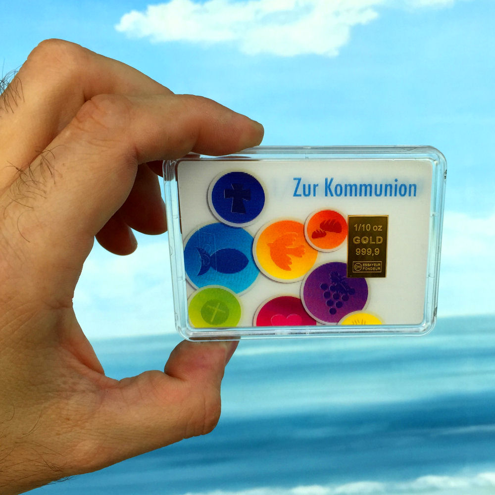 Goldbarren 1/10oz "Zur Kommunion" (Flip) - Detailansicht 1