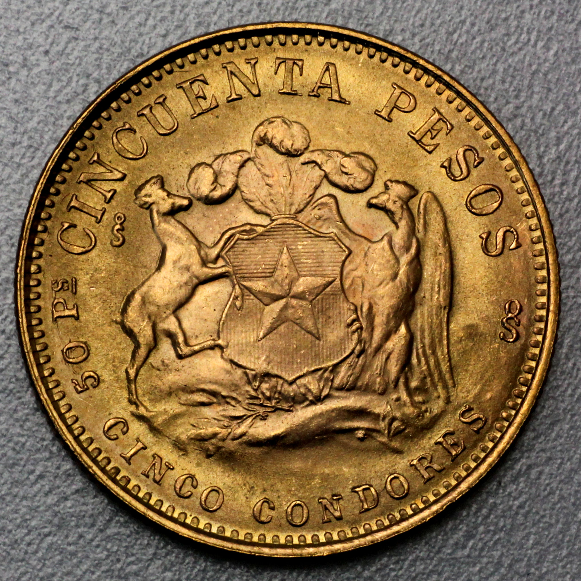 Goldmünze 50 Pesos "Liberty" (Chile) - Detailansicht 1