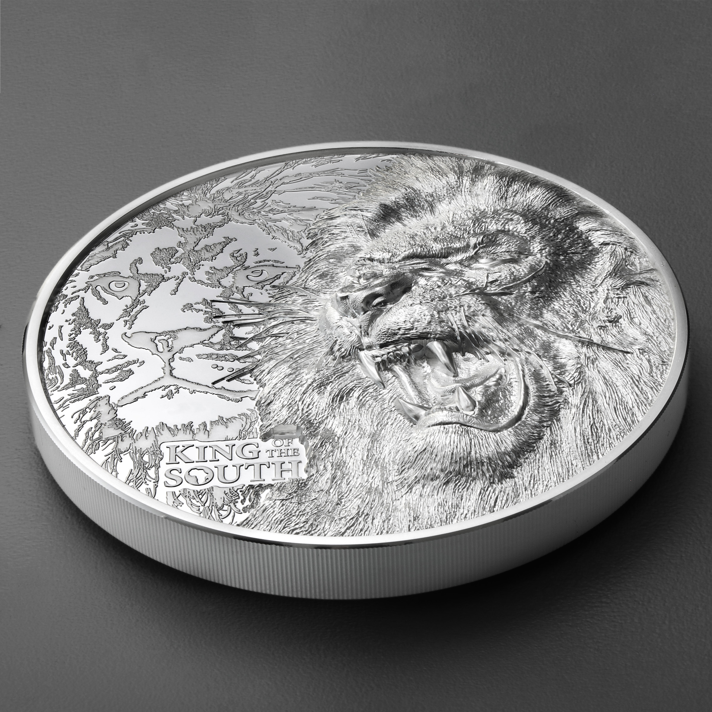 Silbermünze 1kg "King of the South - Lion" 2023 (PP/HR) Cook Islands - Detailansicht 2