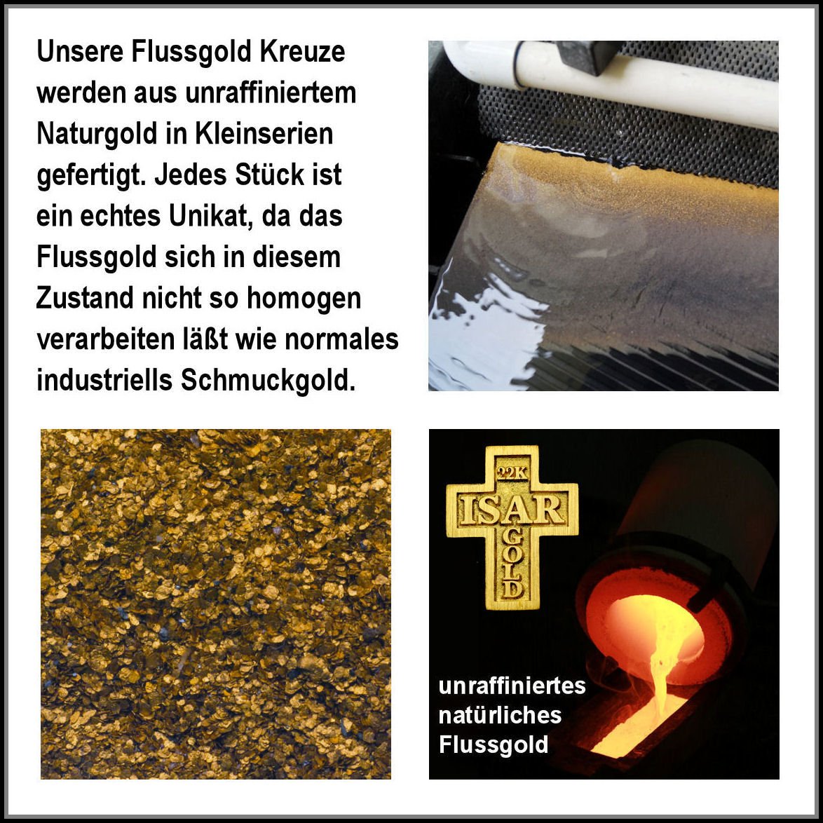 Goldanhänger "Kreuz aus Isargold" (Naturgold) - Detailansicht 7