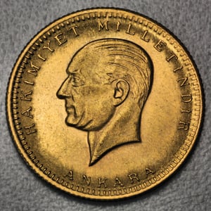 Goldmünze 250 Piaster "Atatürk/Inonu" (Türkei) - Miniaturansicht 2