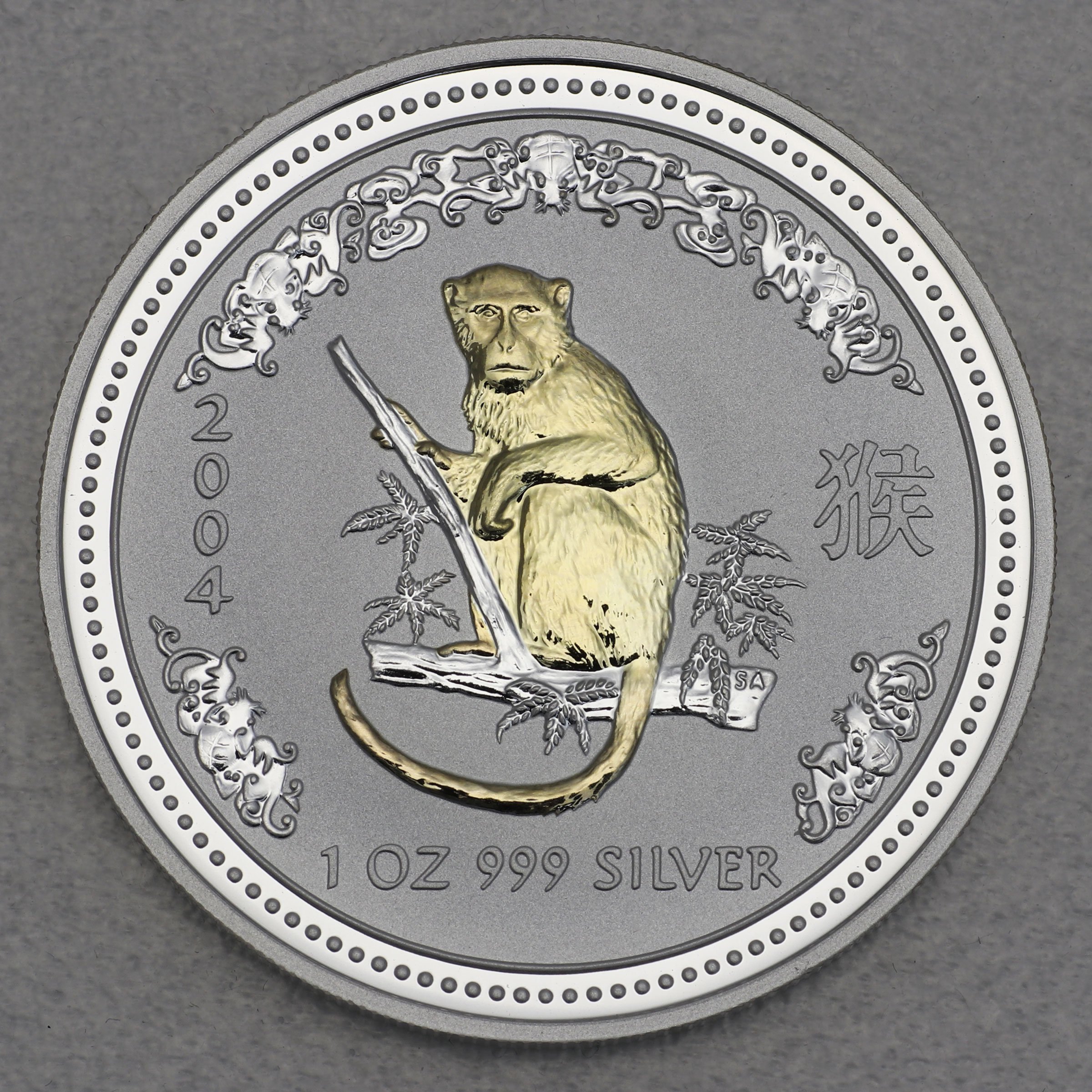 Silbermünze 1oz "Affe" 2004 (vergoldet) Lunar I – Year of the Monkey (Australien) - Hauptansicht