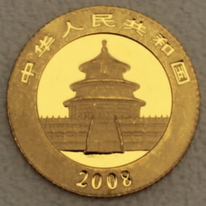 Goldmünze 1/20oz "Panda" 2008 (China) - Miniaturansicht 2
