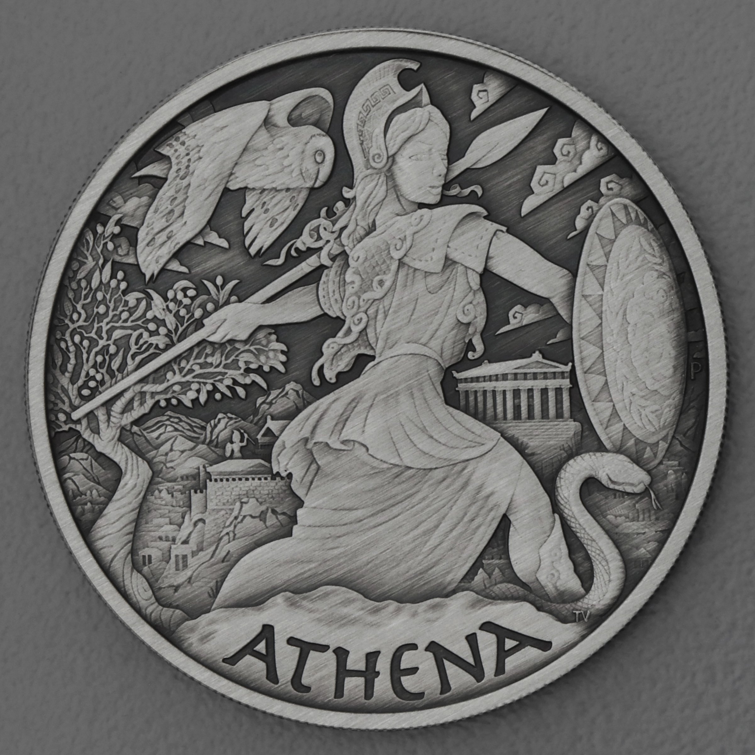 Silbermünze 1oz "Athena" 2022 (AF) Gods of Olympus 19% (Tuvalu) - Hauptansicht