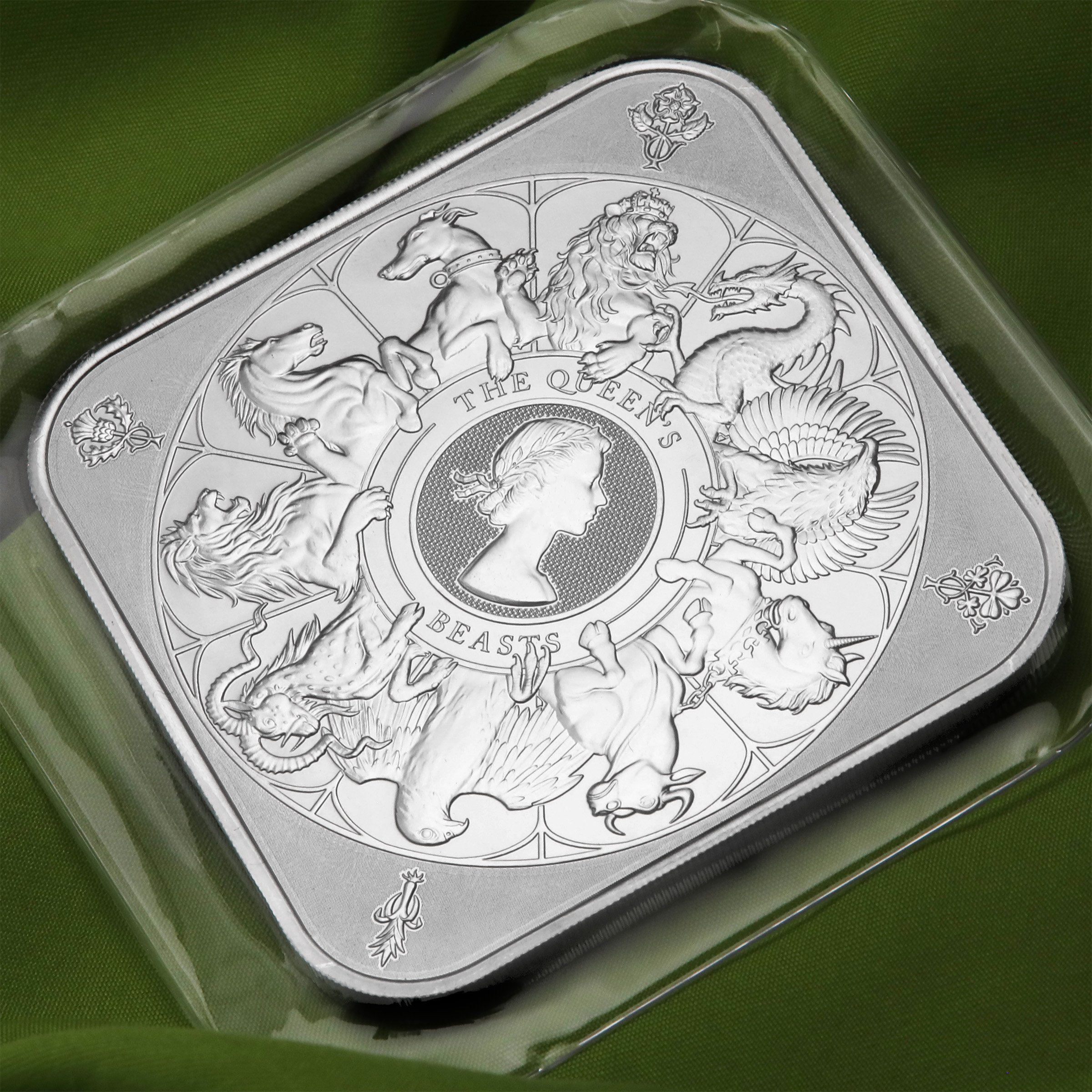 Silberbarren 10oz THE ROYAL MINT "The Queen s Beasts" geprägt - Detailansicht 2