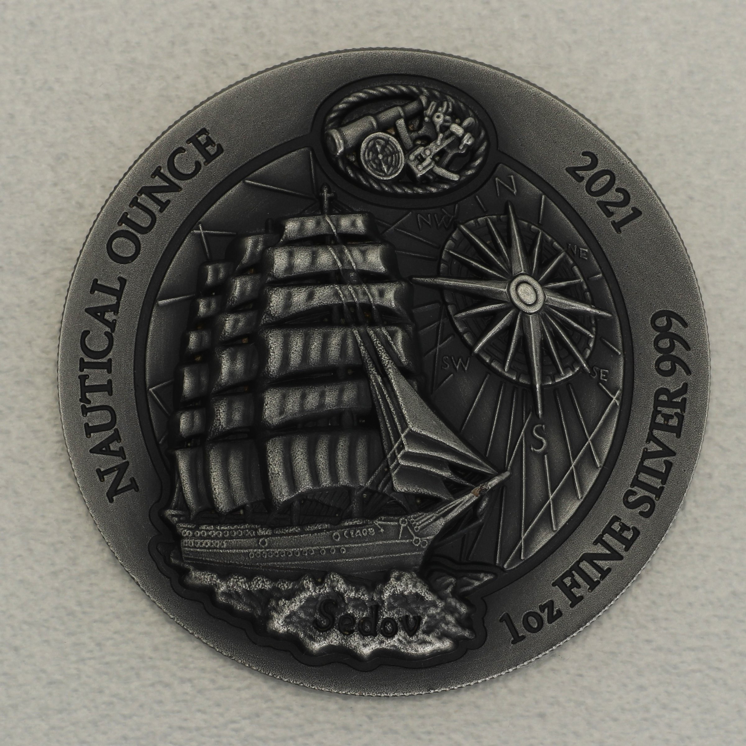 Silbermünze 1oz "Sedov" 2021 (HR/AF) Nautical Ounce diff. (Ruanda) - Hauptansicht