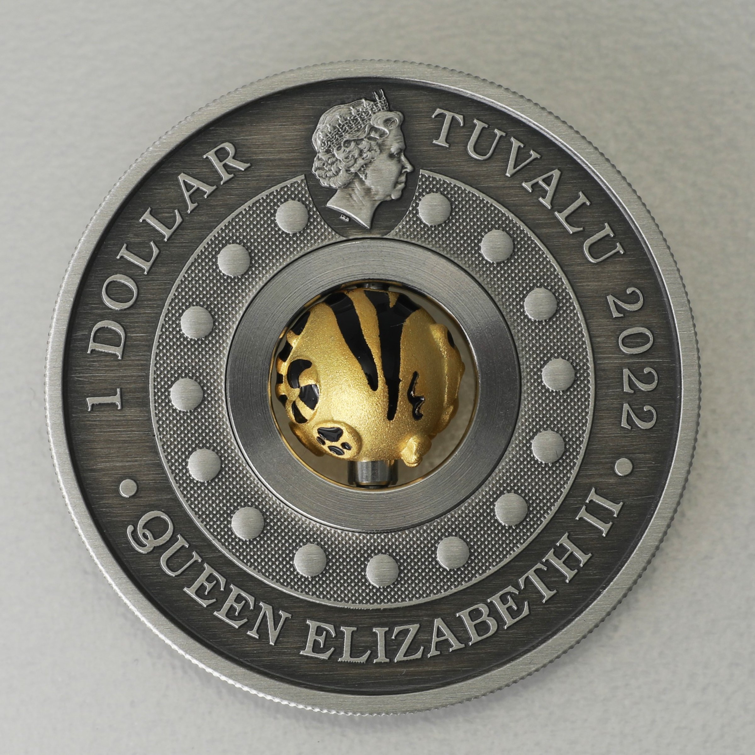 Silbermünze 1oz "Tiger" 2022 (AF) Rotating Charm – Year of the Tiger (Tuvalu) - Detailansicht 1