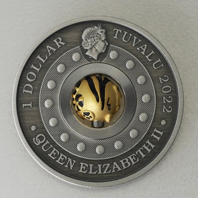 Silbermünze 1oz "Tiger" 2022 (AF) Rotating Charm – Year of the Tiger (Tuvalu) - Miniaturansicht 2