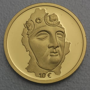 Goldmünze "10 Euro 2004" (PP) Die Maske von Hellange (Luxemburg) - Hauptansicht