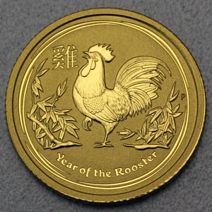 Goldmünze 1/10oz "Hahn" 2017 Lunar II – Year of the Rooster (Australien) - Hauptansicht