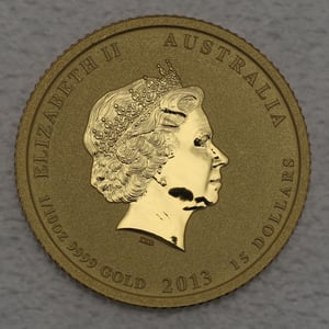 Goldmünze 1/10oz "Schlange" 2013 Lunar II – Year of the Snake (Australien) - Miniaturansicht 2