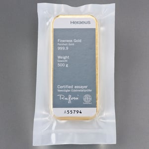 Goldbarren 500g HERAEUS gegossen - Miniaturansicht 3