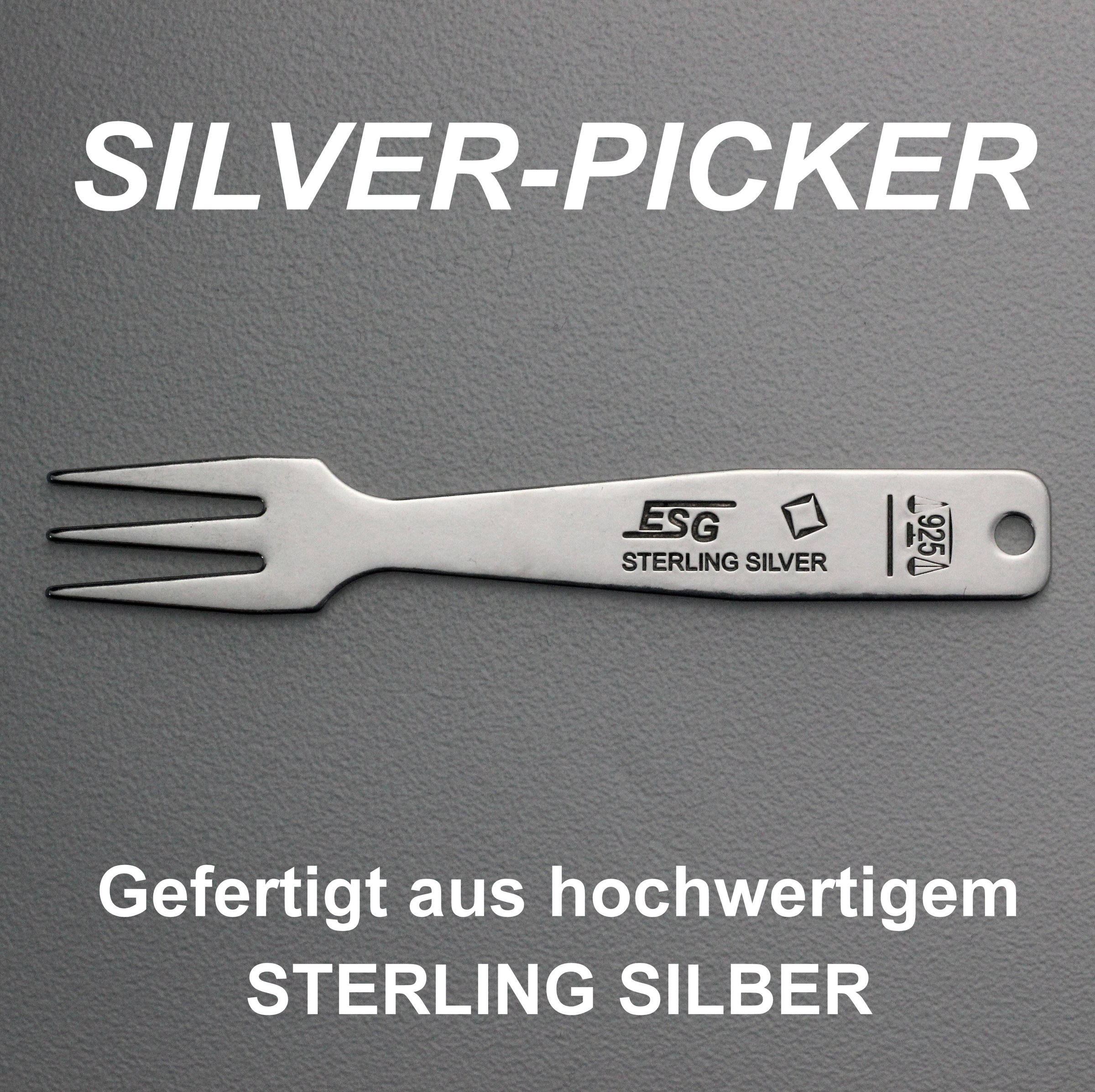 Gourmet-Gabel "Tapas-Picker" Sterling-Silber - Detailansicht 3