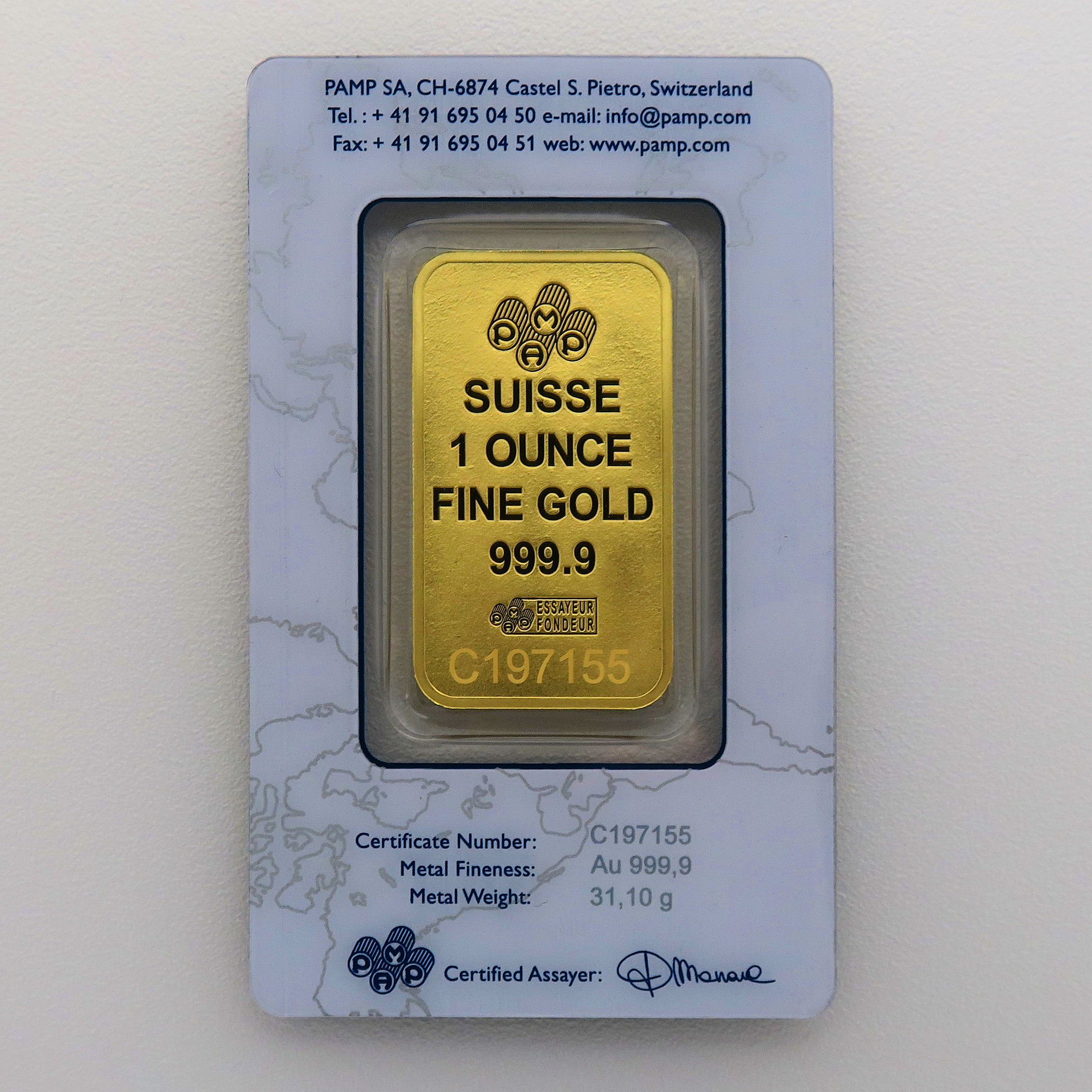 Goldbarren 1oz PAMP "Suisse" - Hauptansicht