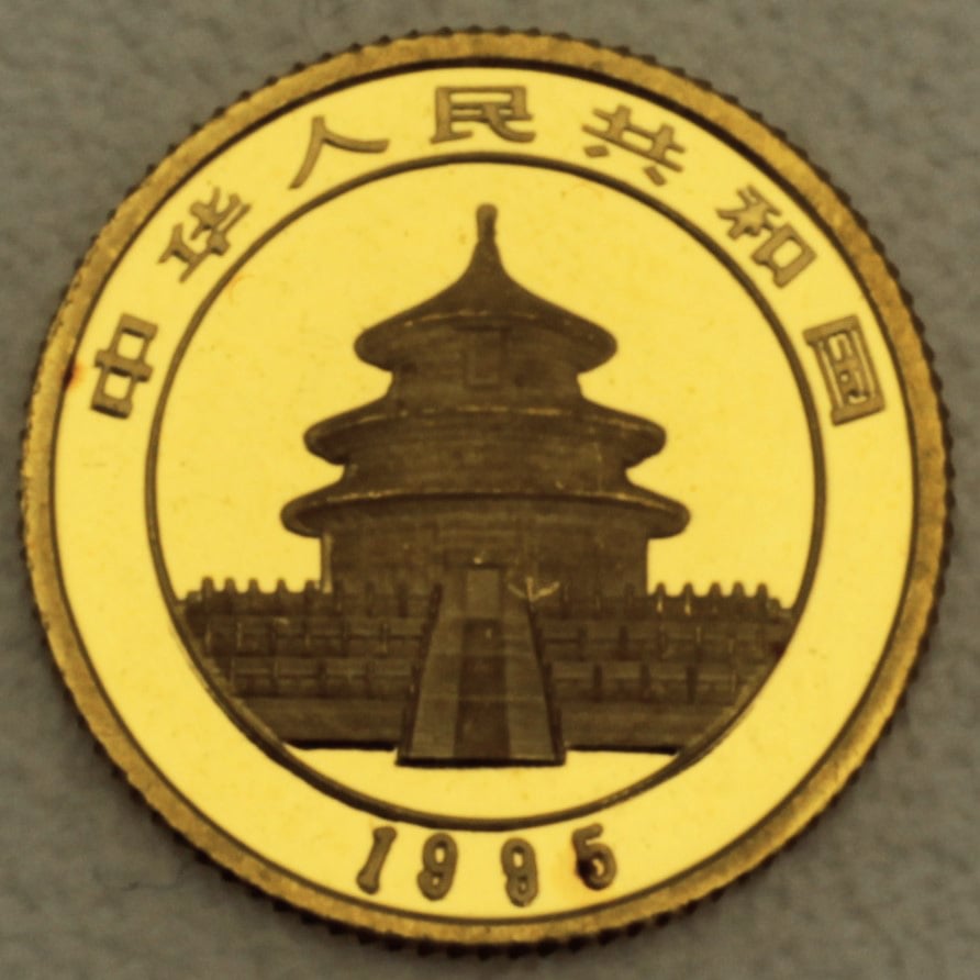 Goldmünze 1/20oz "Panda" 1995 (China) - Detailansicht 1