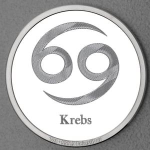 Silbermedaille 1oz "Sternzeichen Krebs" Gravurmedaille - Hauptansicht