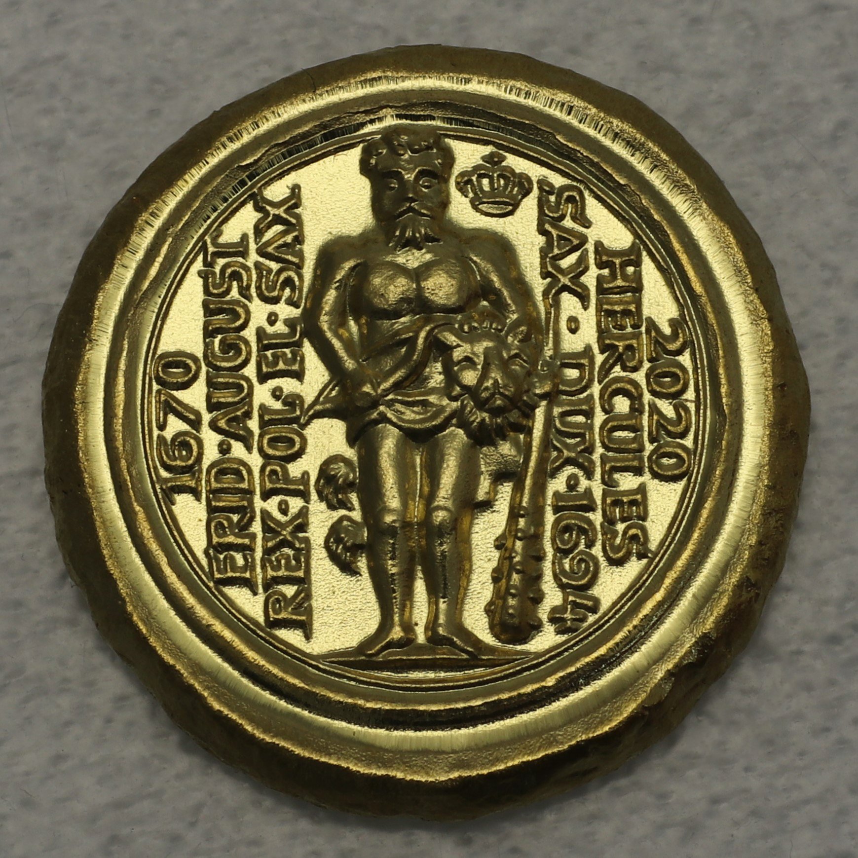 Flussgold-Medaille 2020 "August der Starke" Elbegold - Hauptansicht