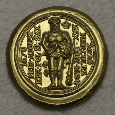 Flussgold-Medaille 2020 "August der Starke" Elbegold - Miniaturansicht 1