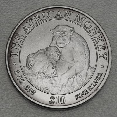 Silbermünze 1oz "Affe" 2003 The African Monkey (Somalia) - Miniaturansicht 1