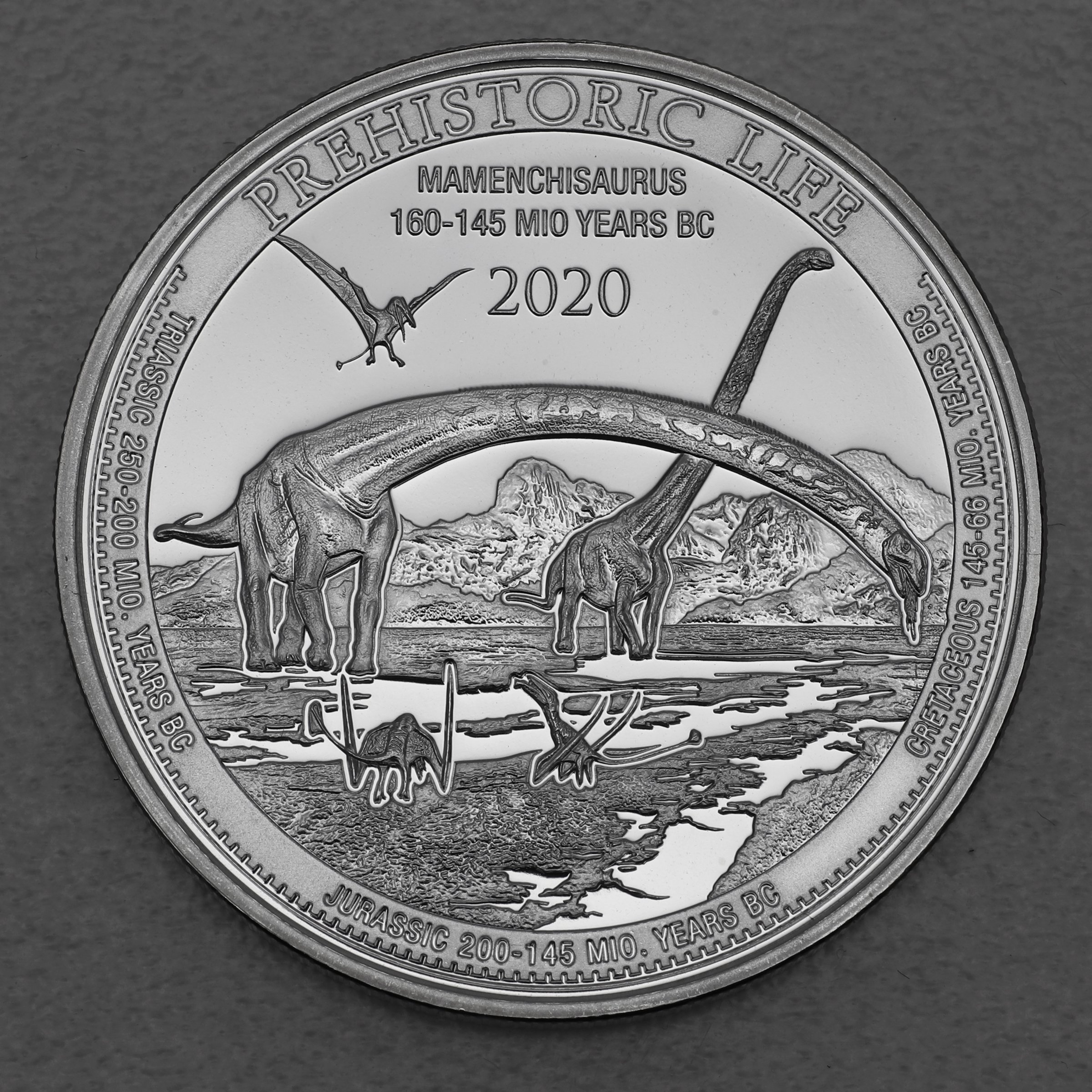 Silbermünze 1oz "Mamenchisaurus 2020" Prehistoric Life (Kongo) - Hauptansicht