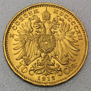 Goldmünze 10 Kronen "Franz Joseph I." 1912 Nachprägung (Österreich) - Miniaturansicht 2