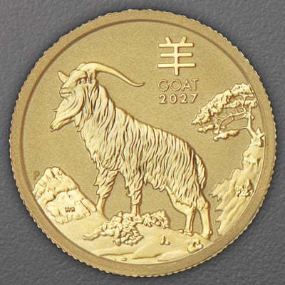 Goldmünze 1/10oz "Ziege" 2027 Lunar III – Year of the Goat (Australien) - Hauptansicht
